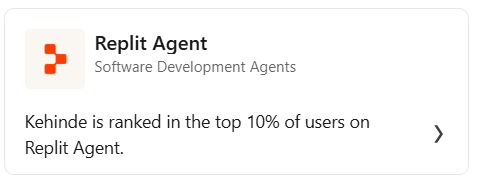 Replit Agent badge summary card
