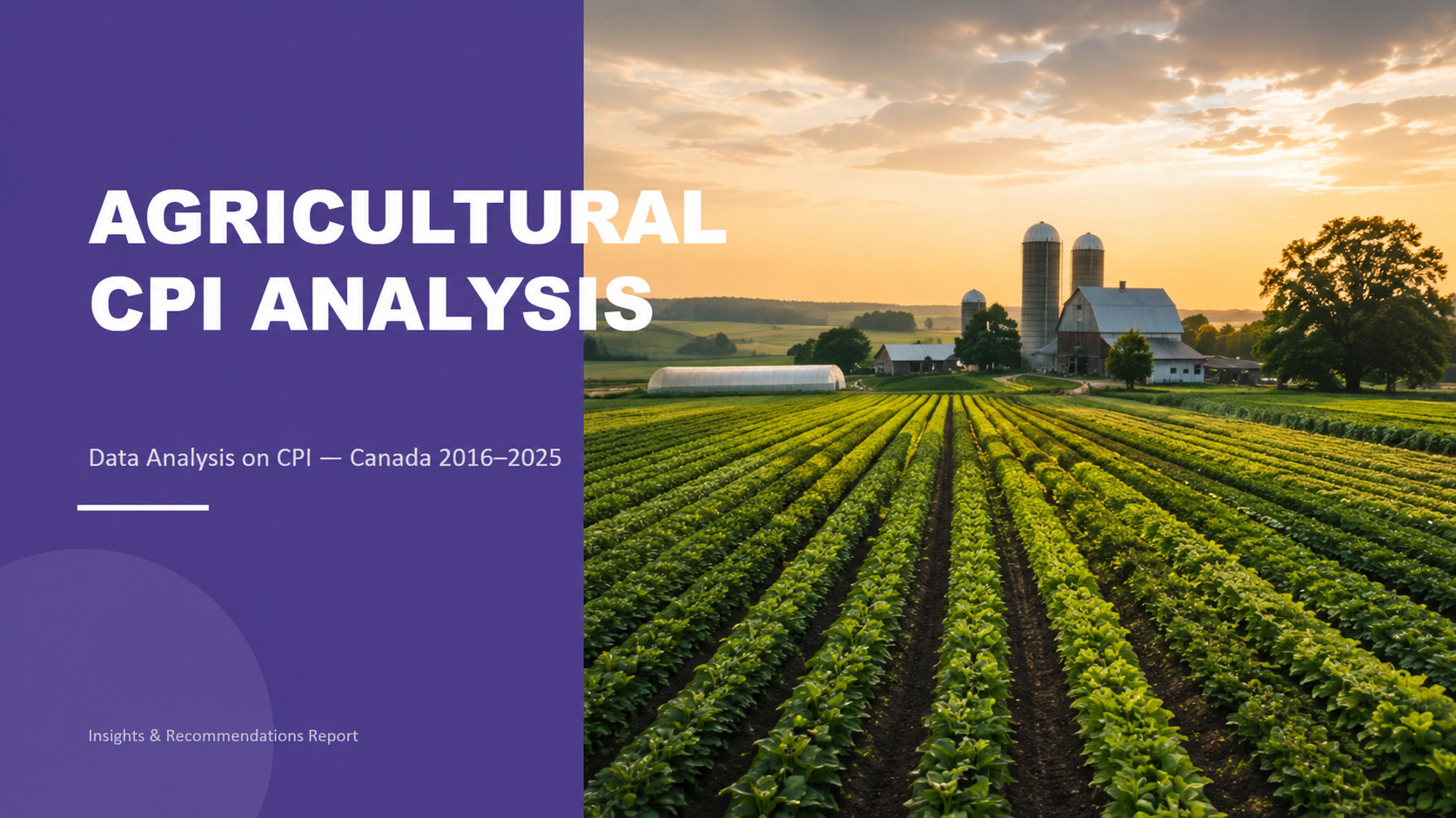 Agricultural CPI Analysis presentation title slide